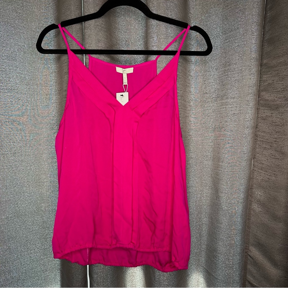 Joie Silk Camisole Hot Pink Fuchsia Sleeveless Top Size L NWT